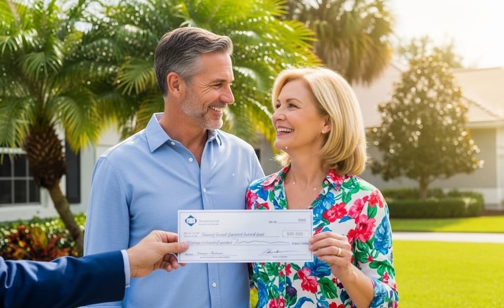 Money and house model representing surplus funds recovery